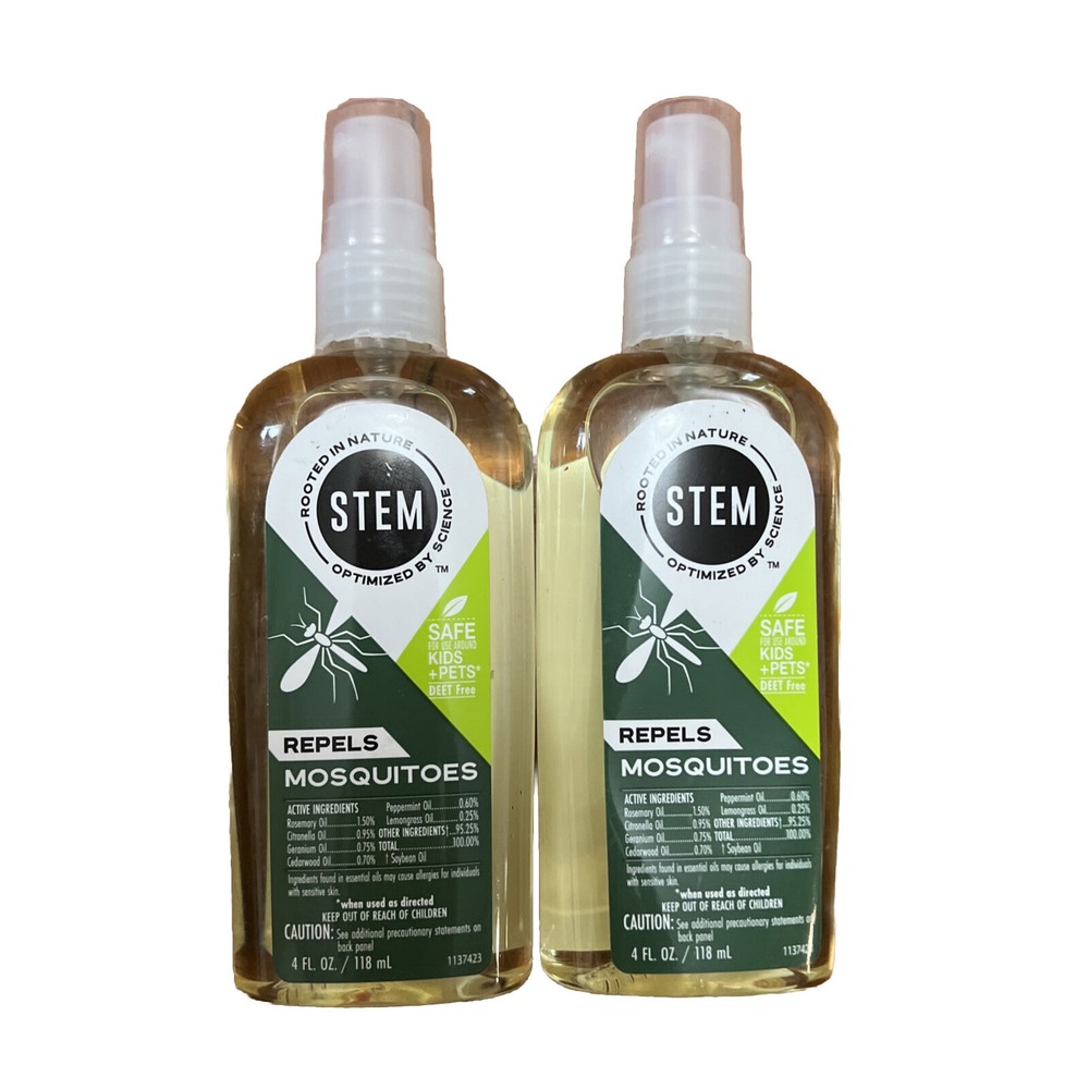 Lot of 2 - STEM Mosquito Repellent 4oz Spray Plant Based Safe for KIDS & Pets
